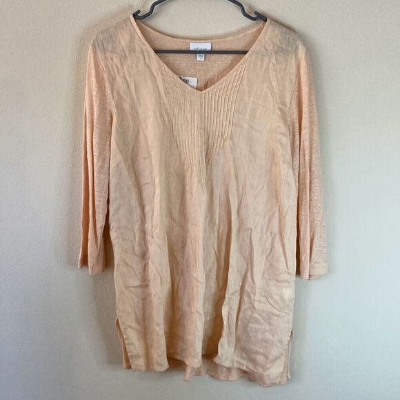 J.‎ Jill Love Linen Tunic top with 3/4 Sleeves Size Medium (L9) - Picture 1 of 10